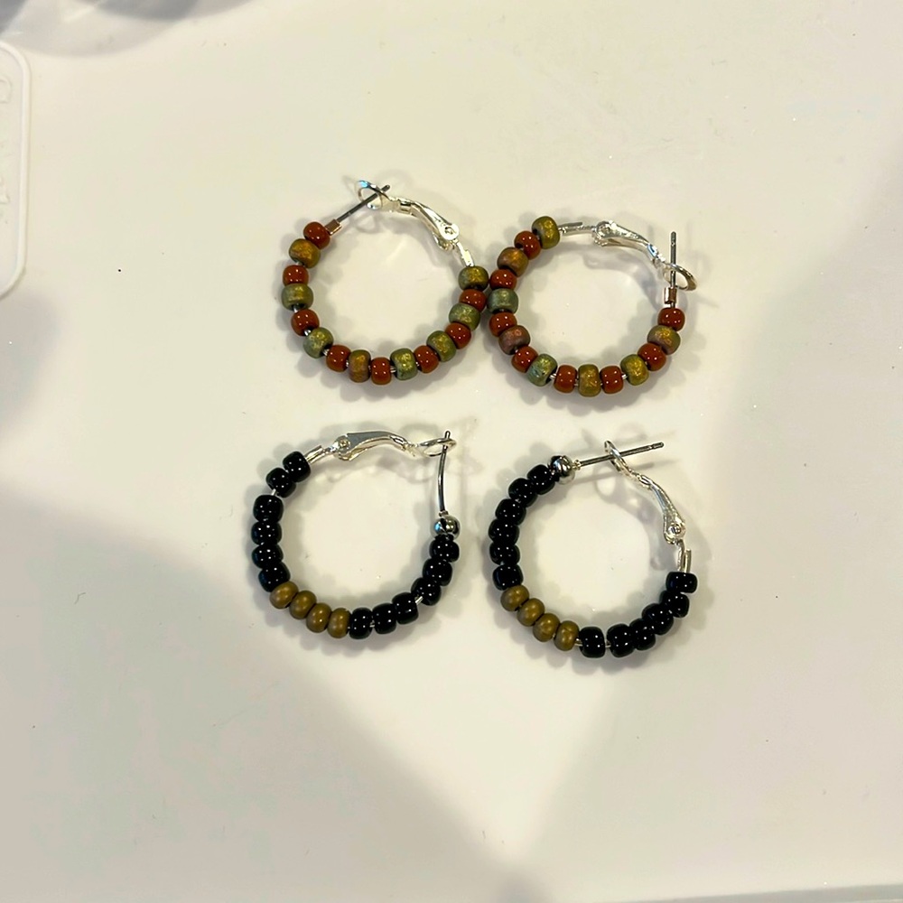 Beaded hoop earrings